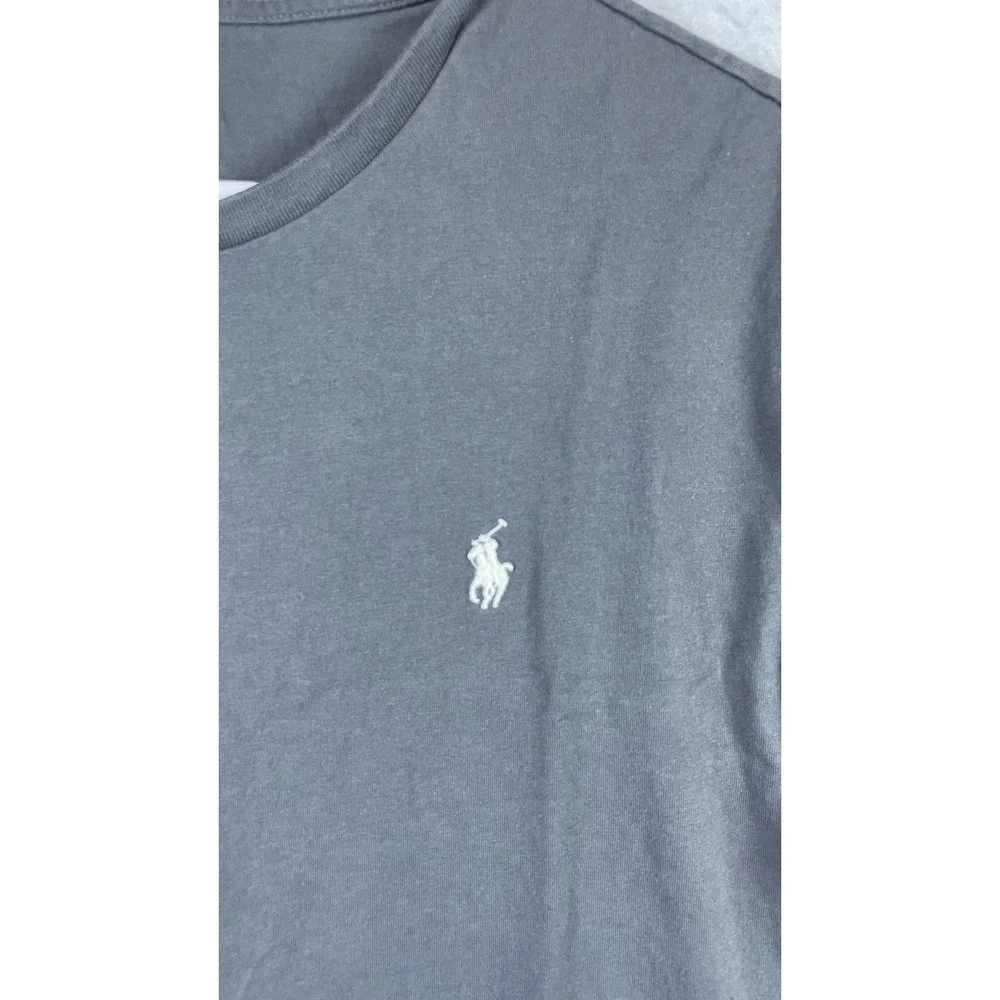 Polo Ralph Lauren T-Shirt Mens Large Gray Good Short Sleeve Crewneck Pony Logo